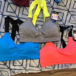 3 PADDED NWT SPORTS BRA WITH RACER BACK